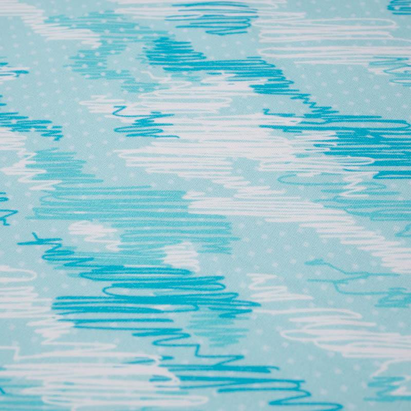 MORO  - bazgroły / błękitny - dresówka pętelkowa