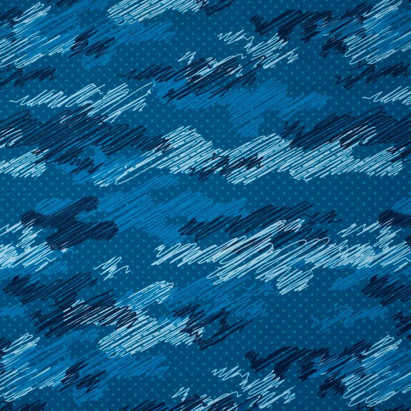 MORO - bazgroły / classic blue - dresówka pętelkowa 