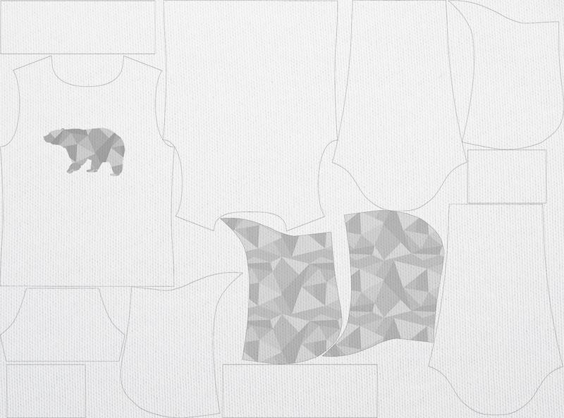 MĘSKA BLUZA Z KAPTUREM (COLORADO) - GEOMETRYCZNY NIEDŹWIEDŹ (ADVENTURE) / biała - zestaw do uszycia