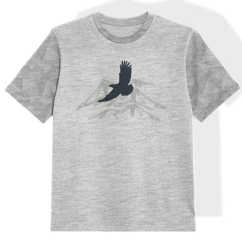 T-SHIRT DZIECIĘCY - ORZEŁ (ADVENTURE)/ M-01 melanż jasnoszary- single jersey