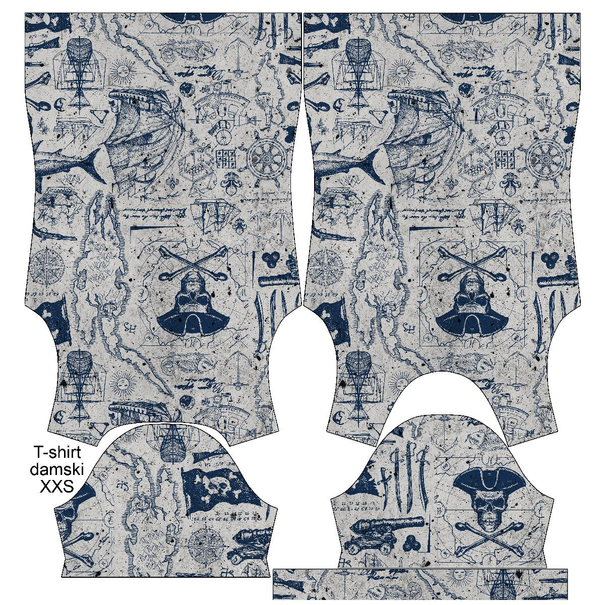 T-SHIRT DAMSKI - PIRACKA PRZYGODA / beton - single jersey
