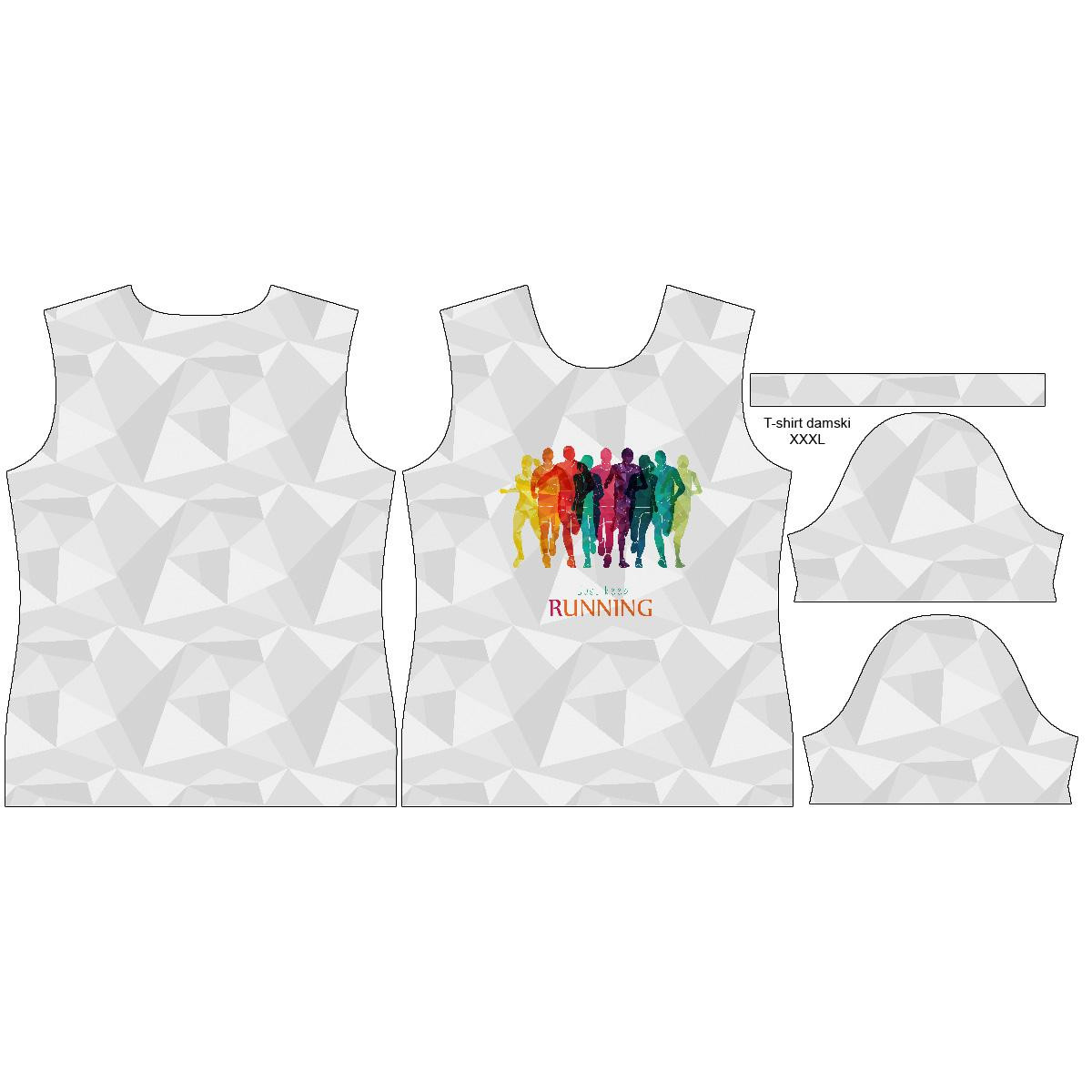 T-SHIRT DAMSKI - JUST KEEP RUNNING WZ. 2 / lód - single jersey