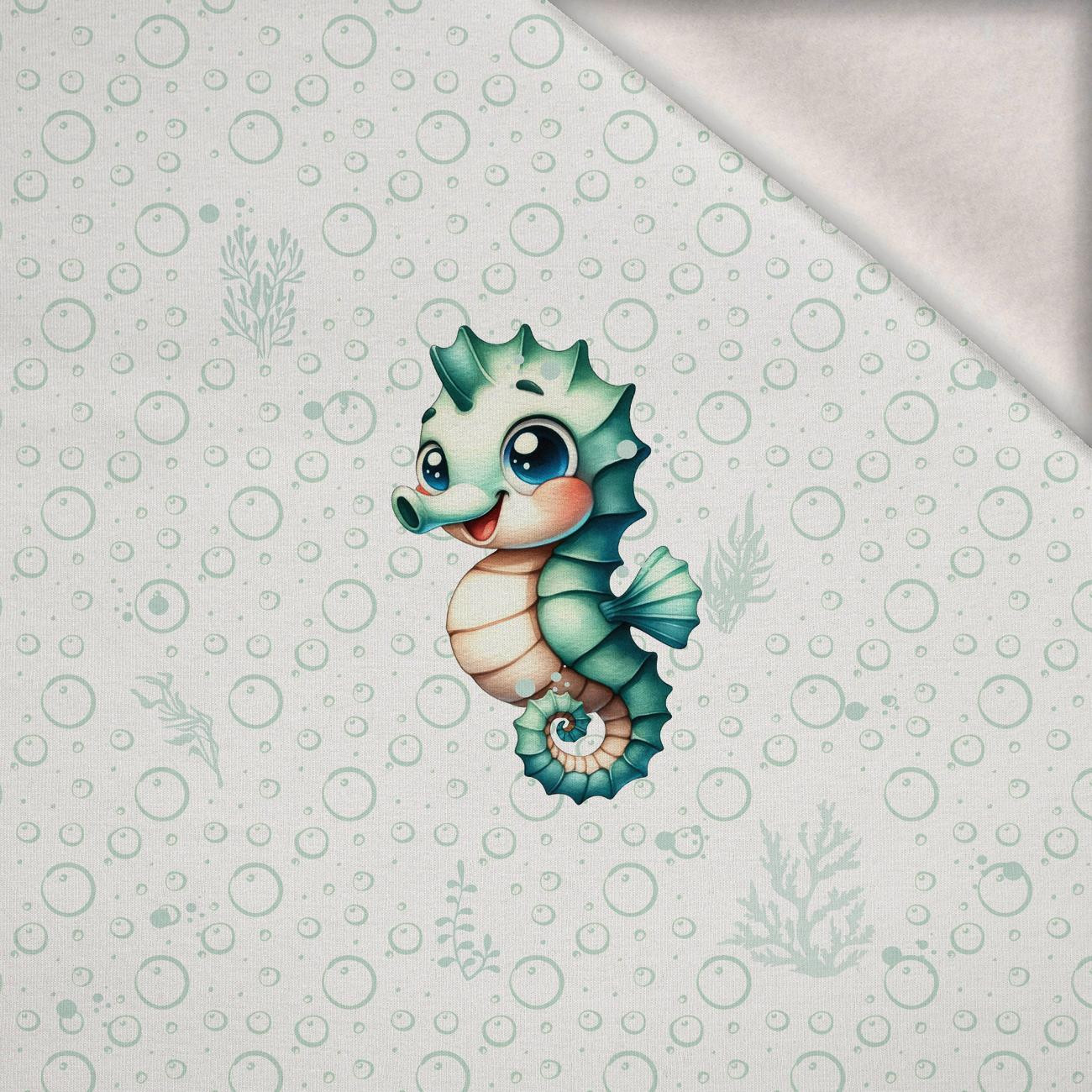 SEAHORSE (SEA ANIMALS WZ. 2) - PANEL (60cm x 50cm) dzianina drapana z elastanem ITY