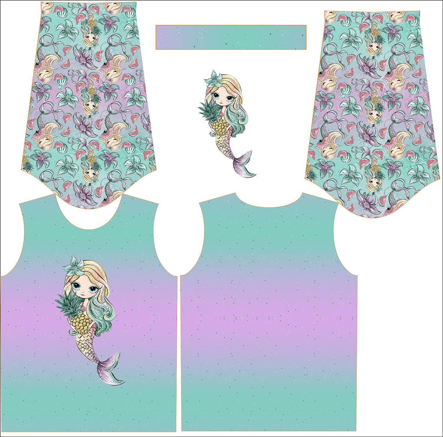 LONGSLEEVE - SYRENKI I ANANASY - zestaw do uszycia