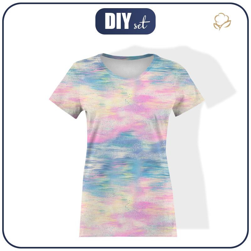 T-SHIRT DAMSKI - TĘCZOWY OCEAN wz. 5 - single jersey