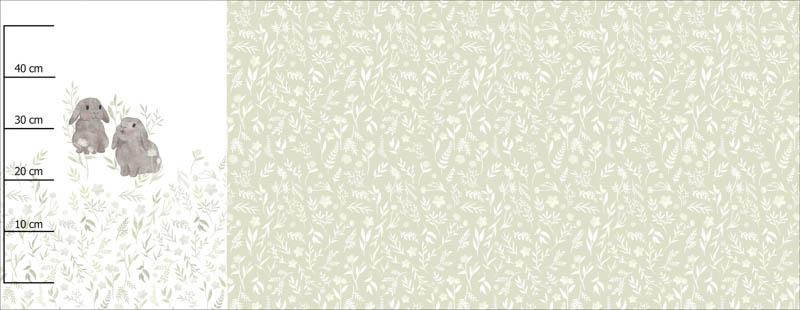 SZARE KRÓLICZKI (PASTELOWE KRÓLICZKI) - PANEL PANORAMICZNY SINGLE JERSEY (60cm x 155cm)