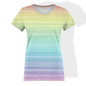 T-SHIRT DAMSKI - TĘCZOWE PASKI wz.2 - single jersey XXS