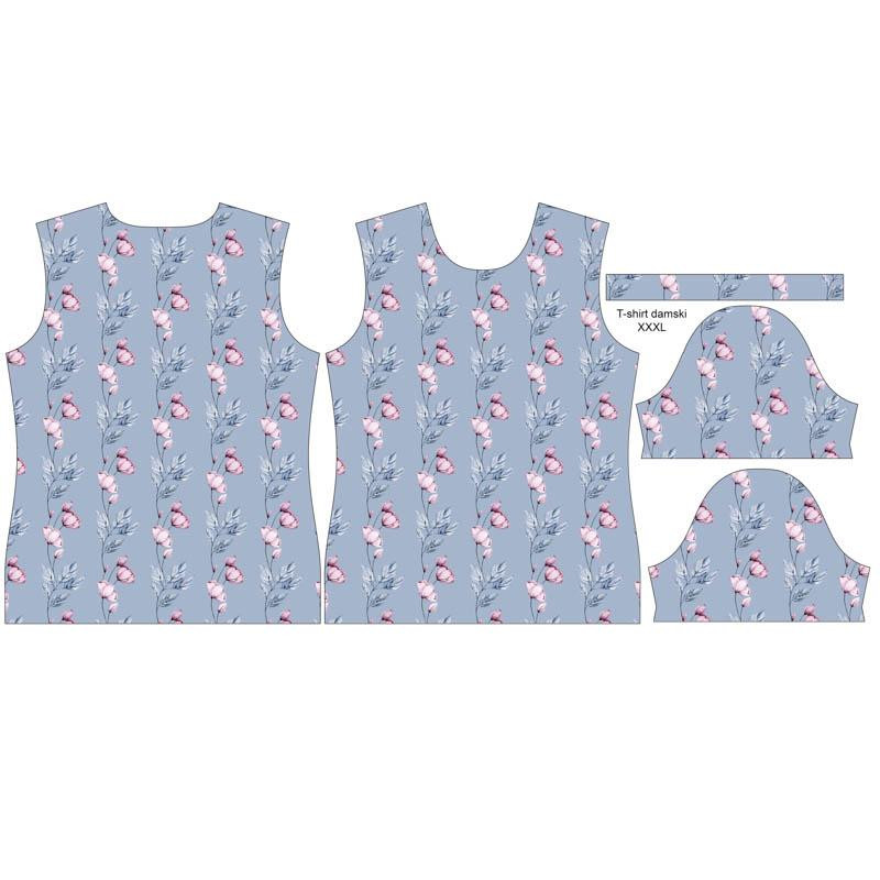 T-SHIRT DAMSKI - AKWARELOWY BUKIET wz. 3 - single jersey