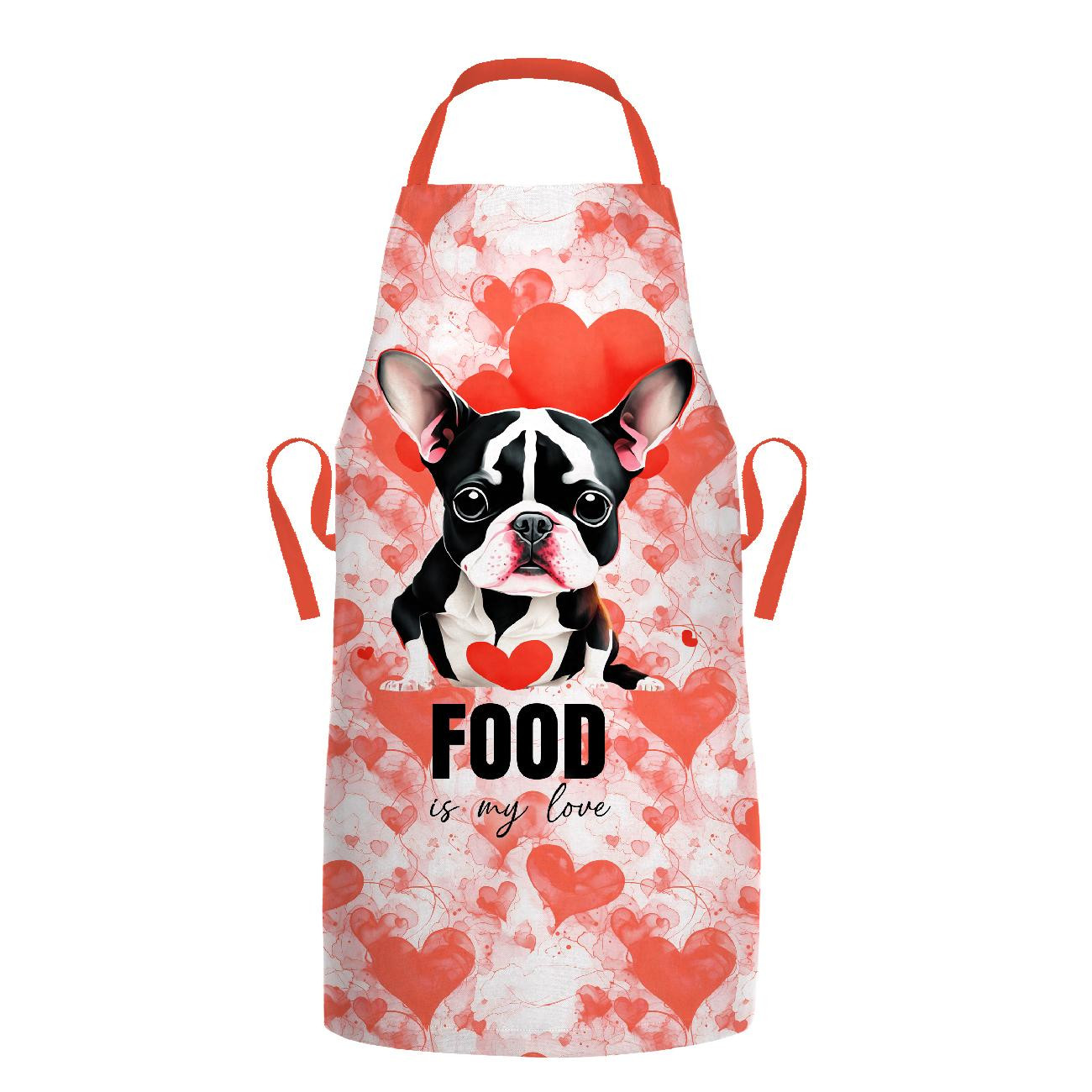 FARTUSZEK - VALENTINE'S DAY / BULDOG - zestaw do uszycia