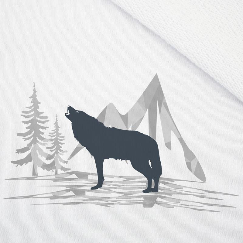 MĘSKA BLUZA Z KAPTUREM (COLORADO) - WILK (ADVENTURE) / biała - zestaw do uszycia