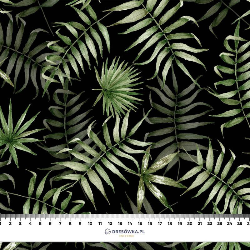 TROPIKALNE LIŚCIE wz. 3 / czarny (JUNGLE)- Welur tapicerski