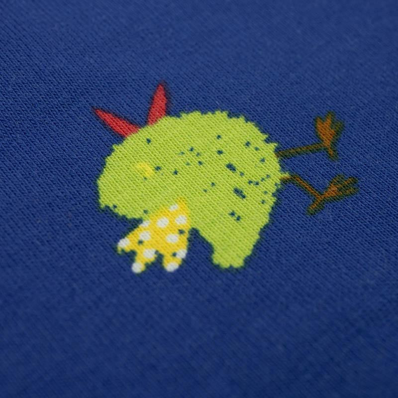 ZIELONE PTASZKI / niebieski - single jersey 