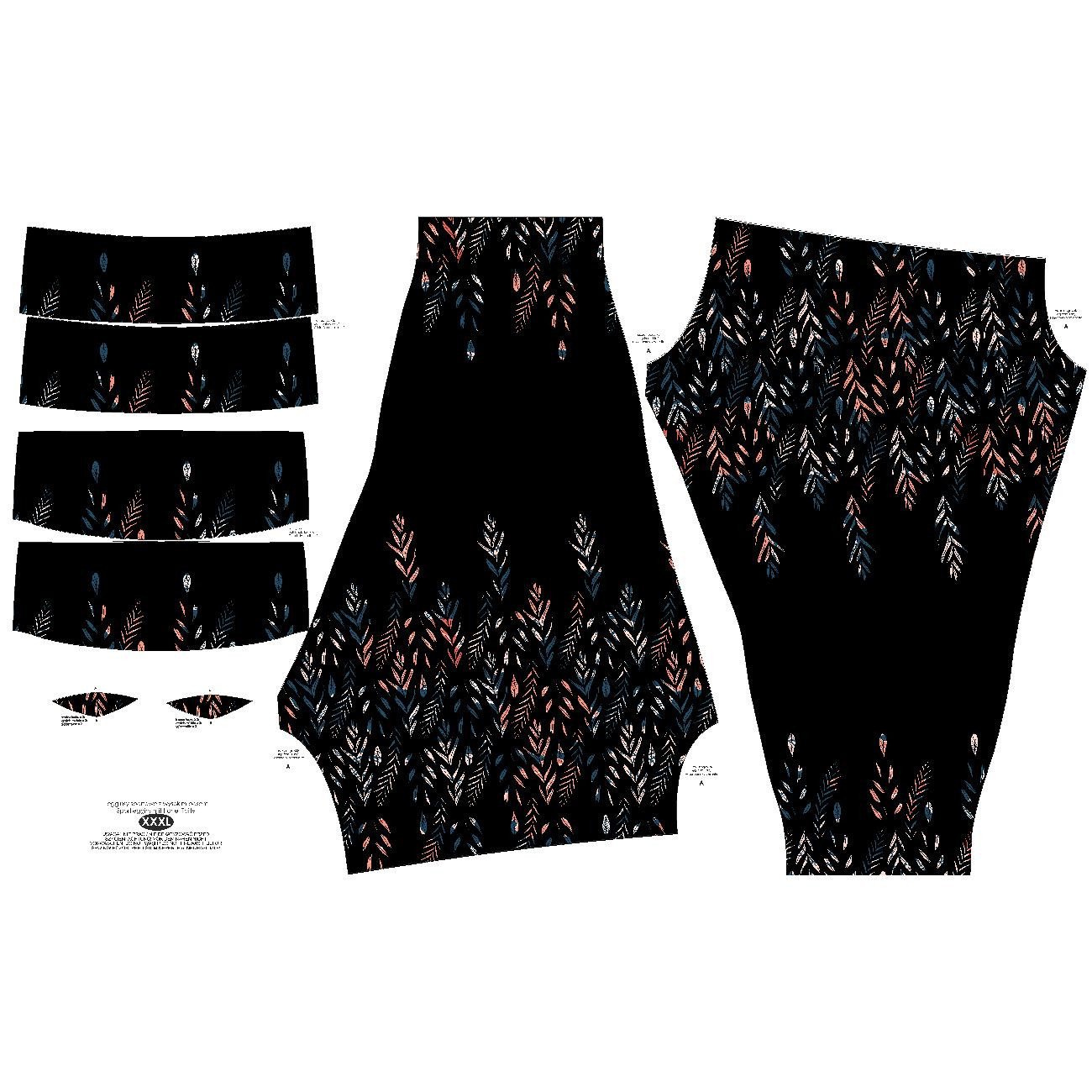 LEGGINSY SPORTOWE - LISTKI WZ. 3 / czarny