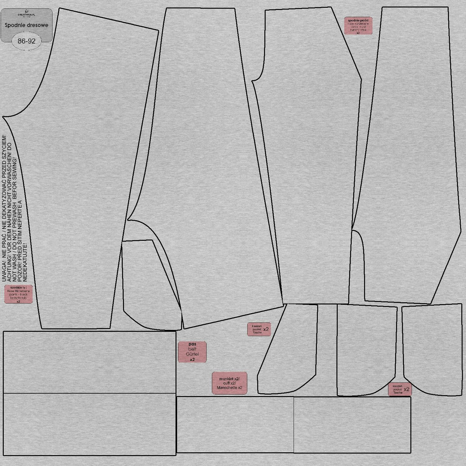 DZIECIĘCE SPODNIE DRESOWE (LYON) - M-01 melanż jasnoszary - dzianina pętelkowa