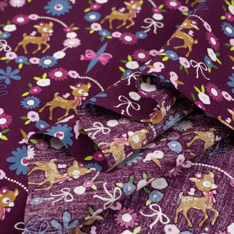 SARENKI (wianki) / purpurowy -  POPELINA 100% bawełna