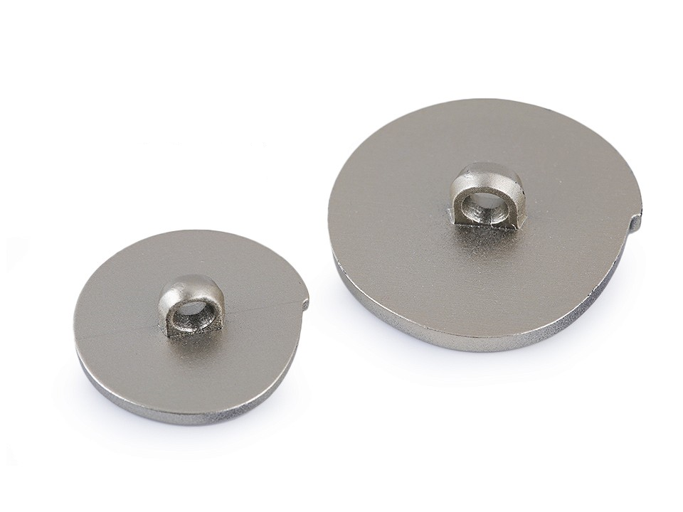 Guzik plastikowy spirala 25mm - ciemny srebrny