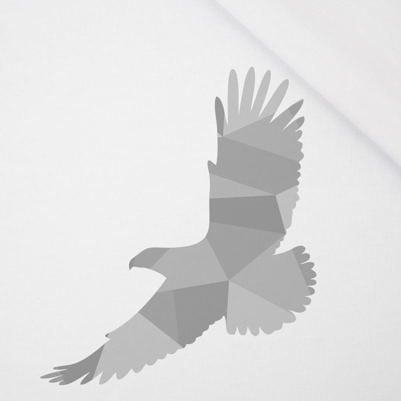 GEOMETRYCZNY ORZEŁ (ADVENTURE) / biała - PANEL PANORAMICZNY SINGLE JERSEY (60cm x 155cm)