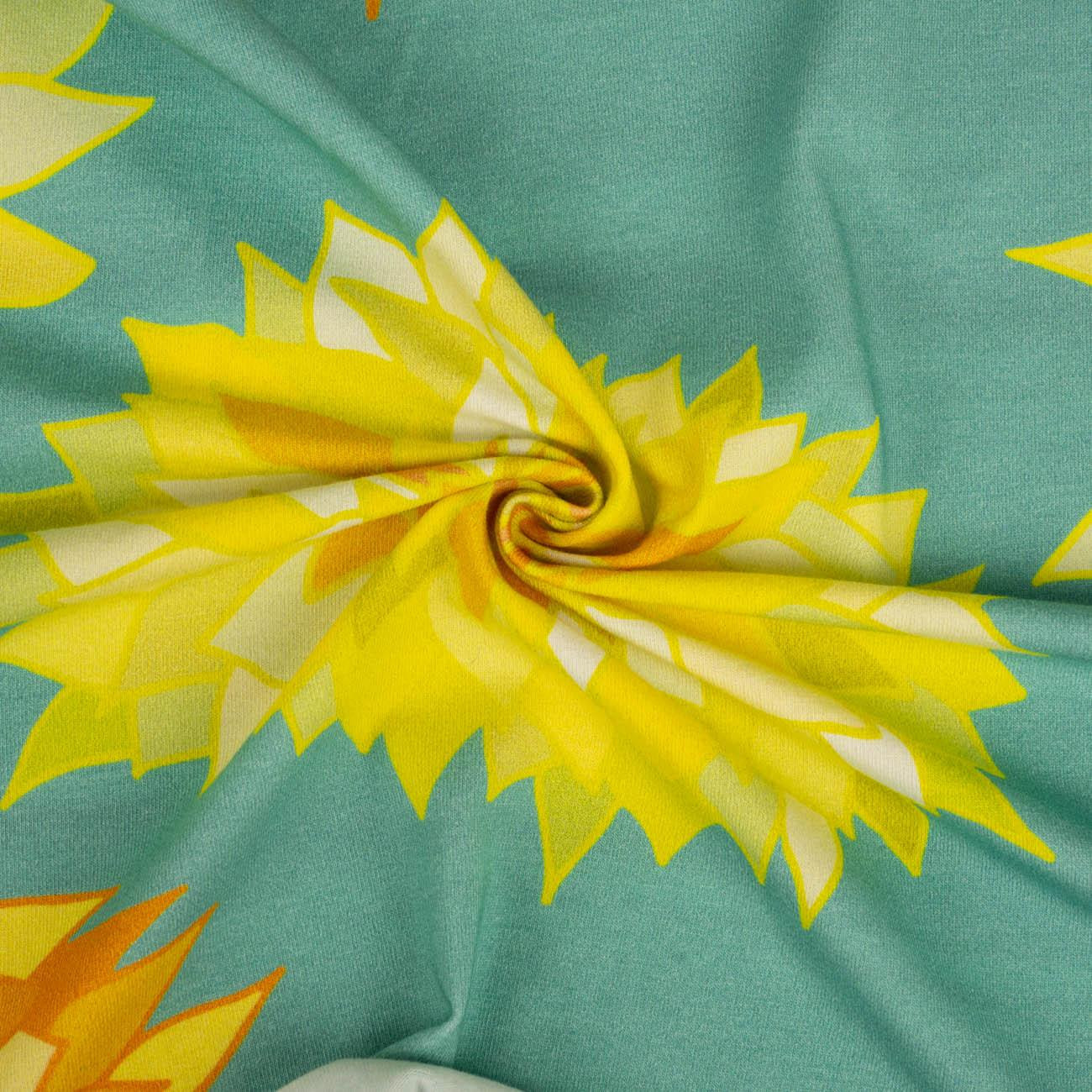 ASTER / morski - Single jersey z elastanem