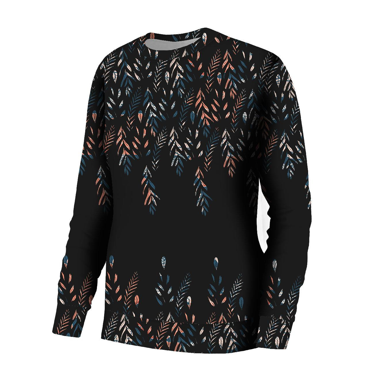 BLUZA DAMSKA (HANA) BASIC - LISTKI WZ. 3 / czarny - zestaw do uszycia