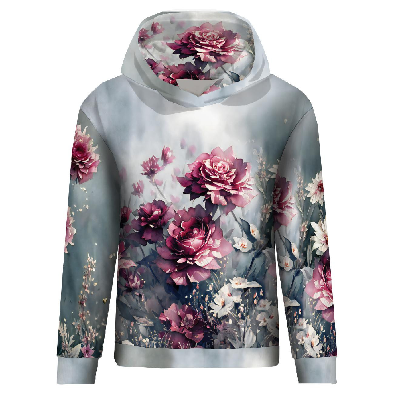 BLUZA DAMSKA (POLA) CLASSIC Z KAPTUREM - VINTAGE FLOWERS WZ. 4 - zestaw do uszycia