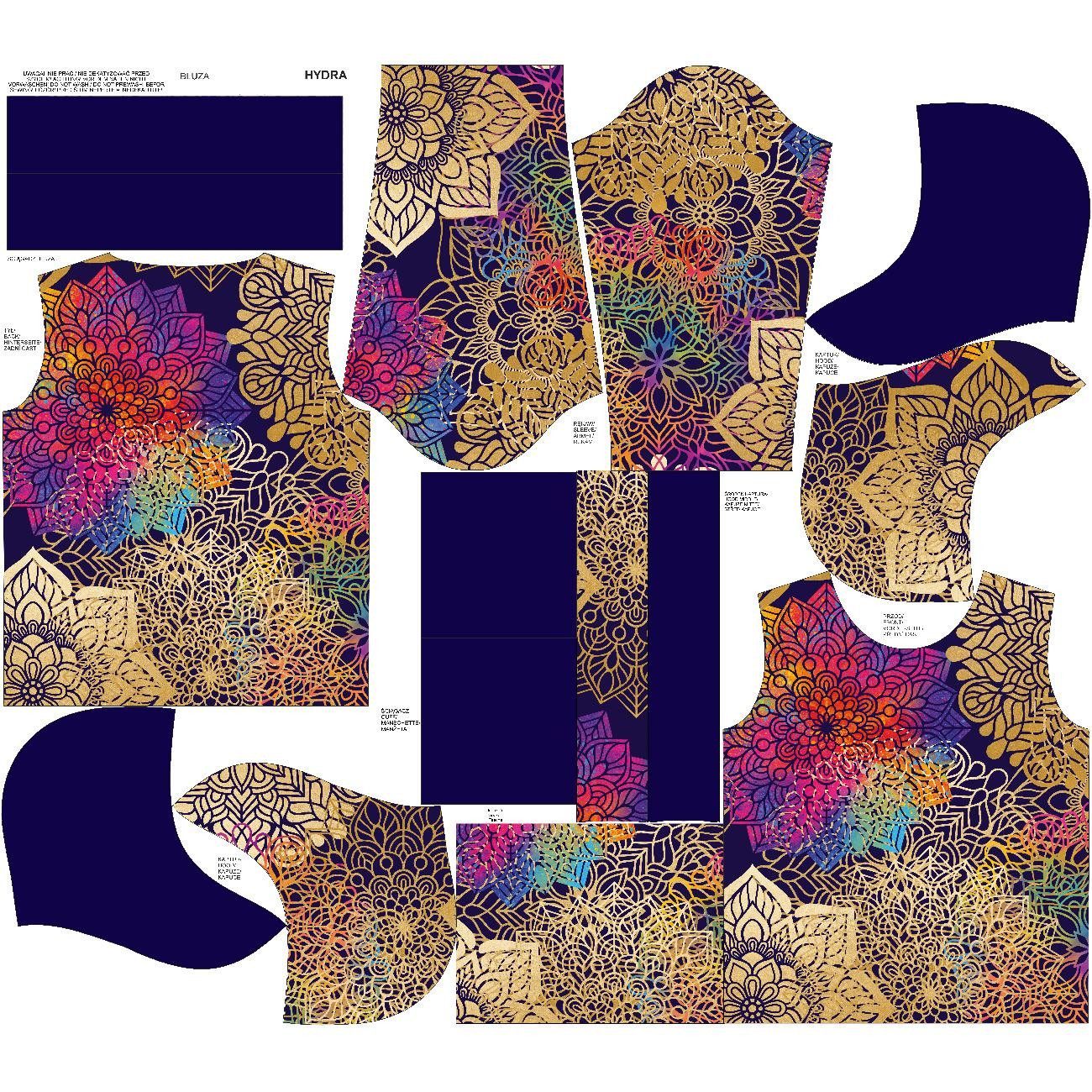 BLUZA HYDROFOBOWA UNISEX - MANDALA wz. 2 - zestaw do uszycia