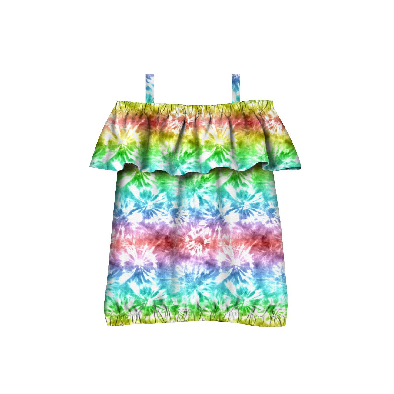 Bluzka hiszpanka (SARA) - BATIK wz. 1 / tęczowy - zestaw do uszycia