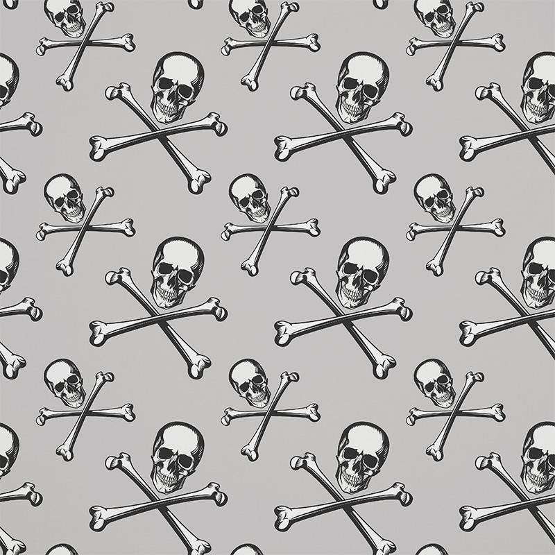 CZASZKI I KOŚCI - tkanina bawełniana