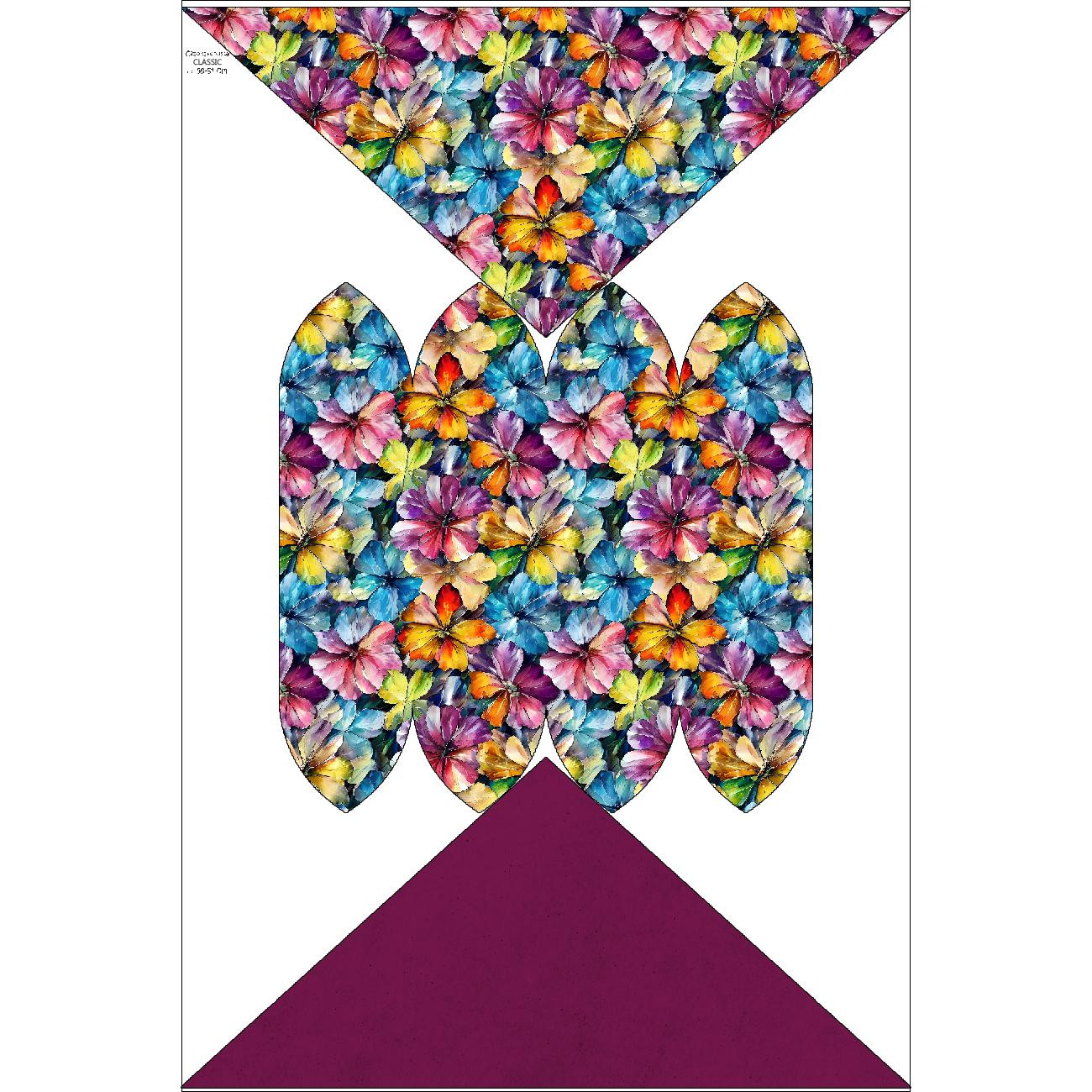 DZIECIĘCA CZAPKA I CHUSTA (CLASSIC) - AKWARELOWE KWIATY wz. 8 - zestaw do uszycia