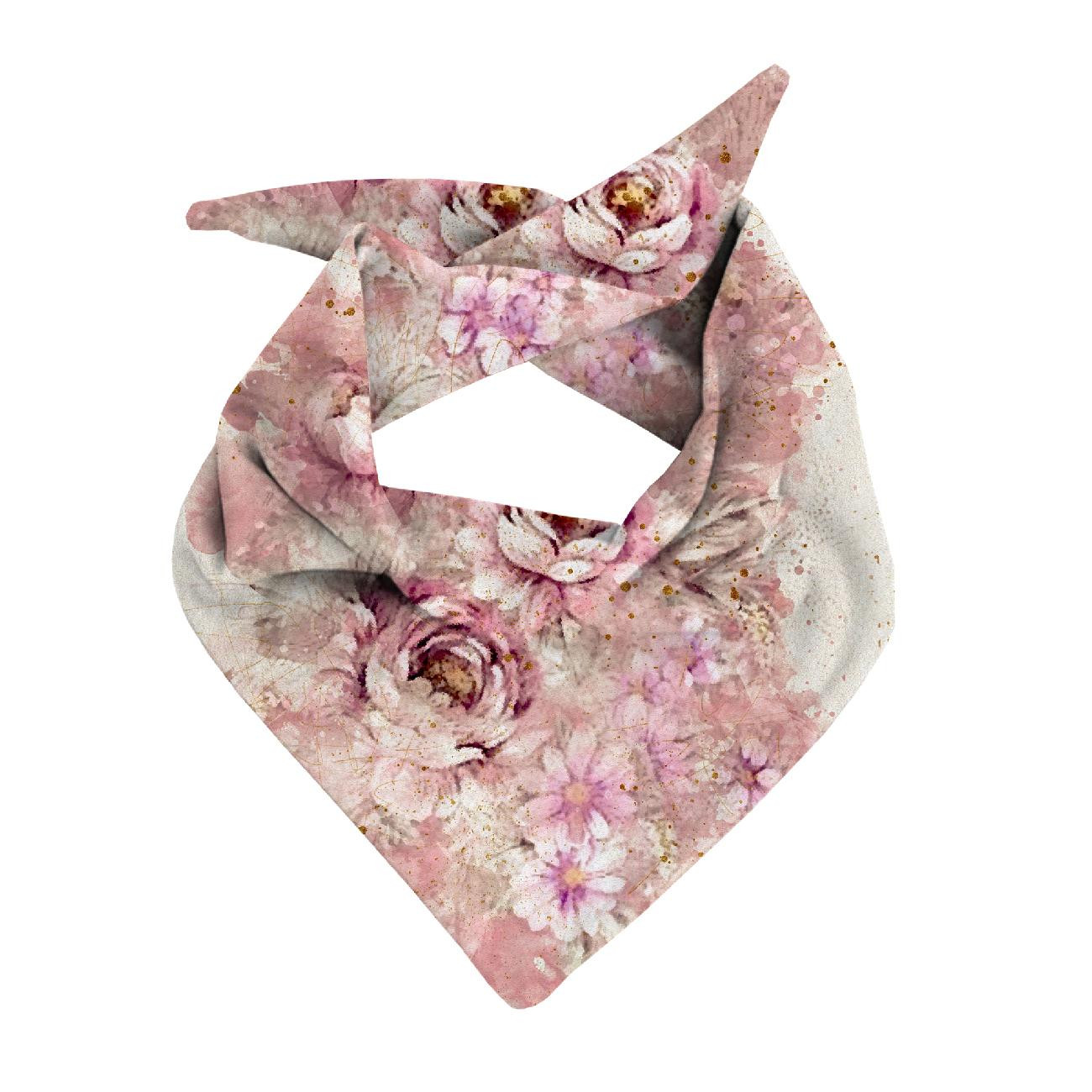 DZIECIĘCA CZAPKA I CHUSTA (MOUSE) - WATERCOLOR FLOWERS wz. 6 - zestaw do uszycia