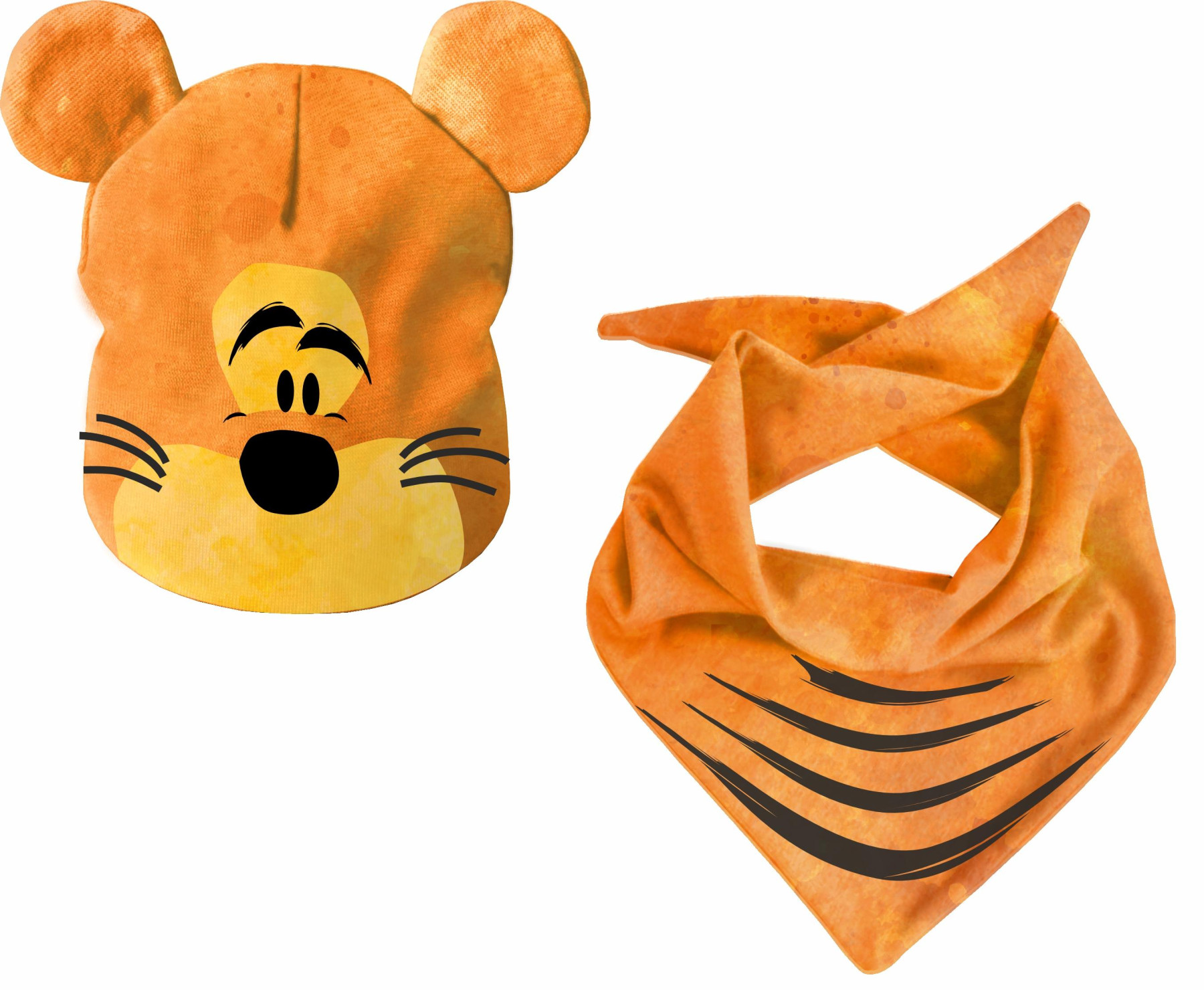 DZIECIĘCA CZAPKA I CHUSTA (TEDDY) - TIGER - zestaw do uszycia