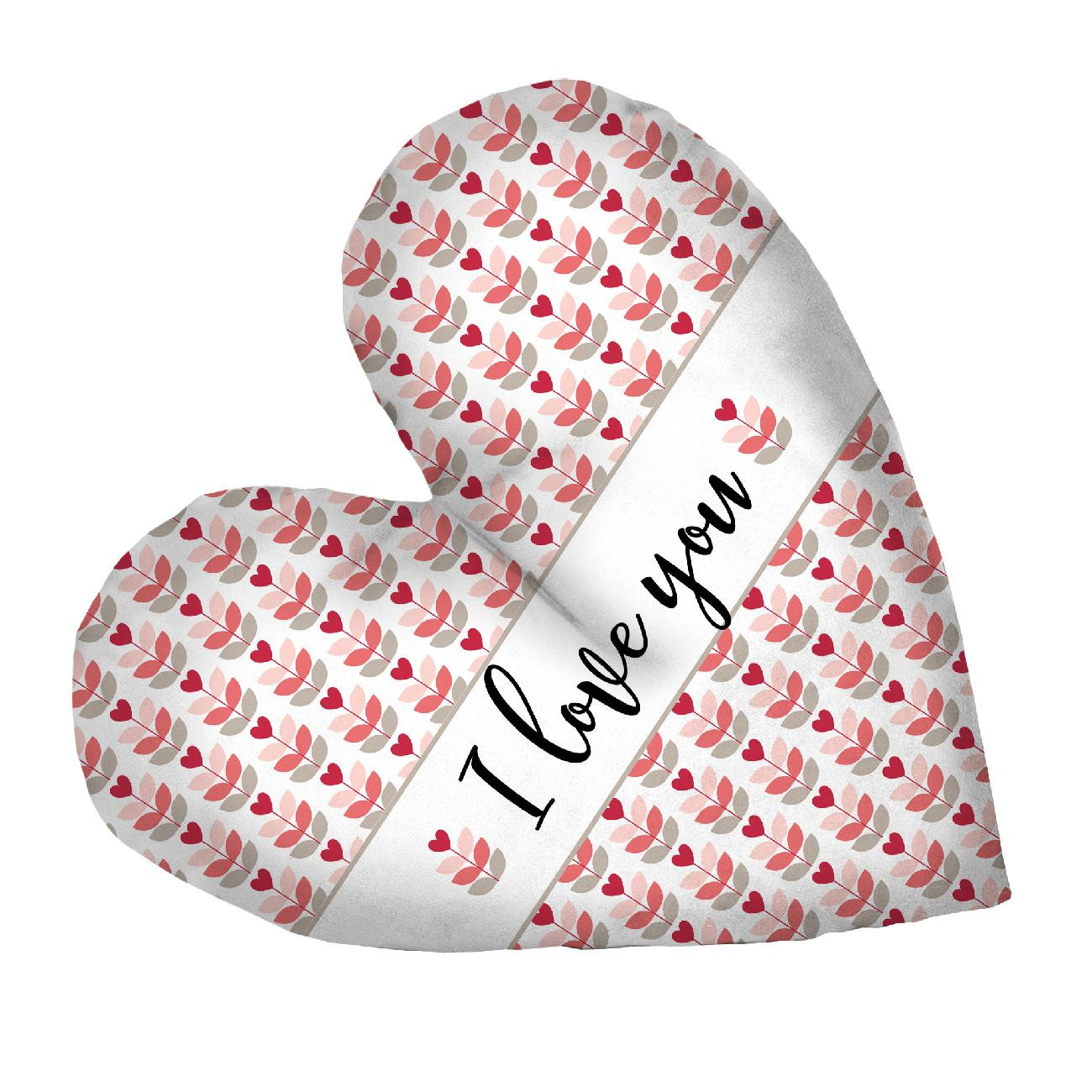 PODUSZKA DEKORACYJNA SERCE - I love you / tulipany