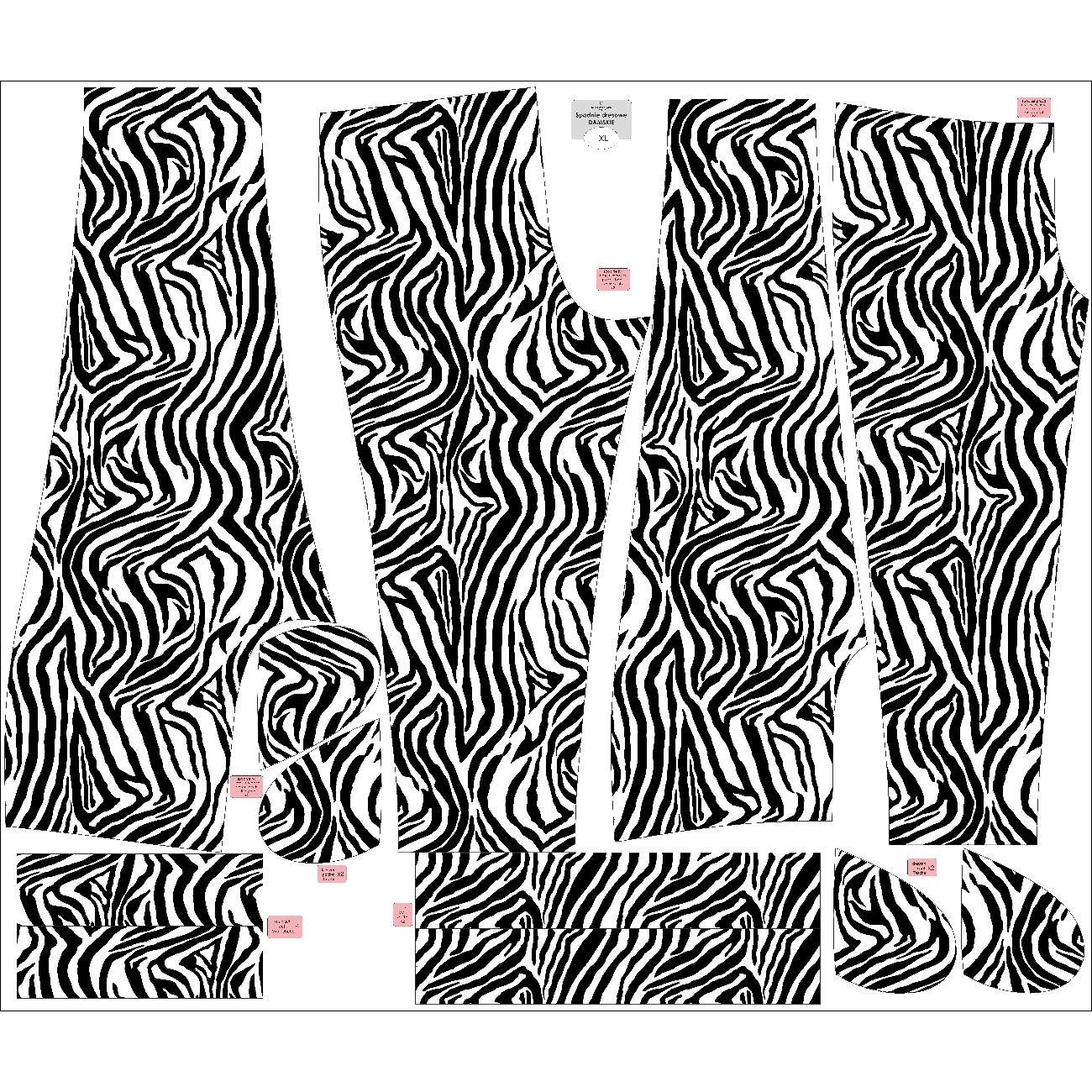 JOGGERY DAMSKIE (NOEMI) - ZEBRA / czarno-biały - zestaw do uszycia