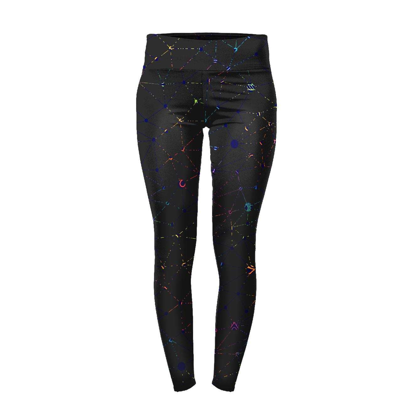 LEGGINSY SPORTOWE - NEONOWA PAJĘCZYNA