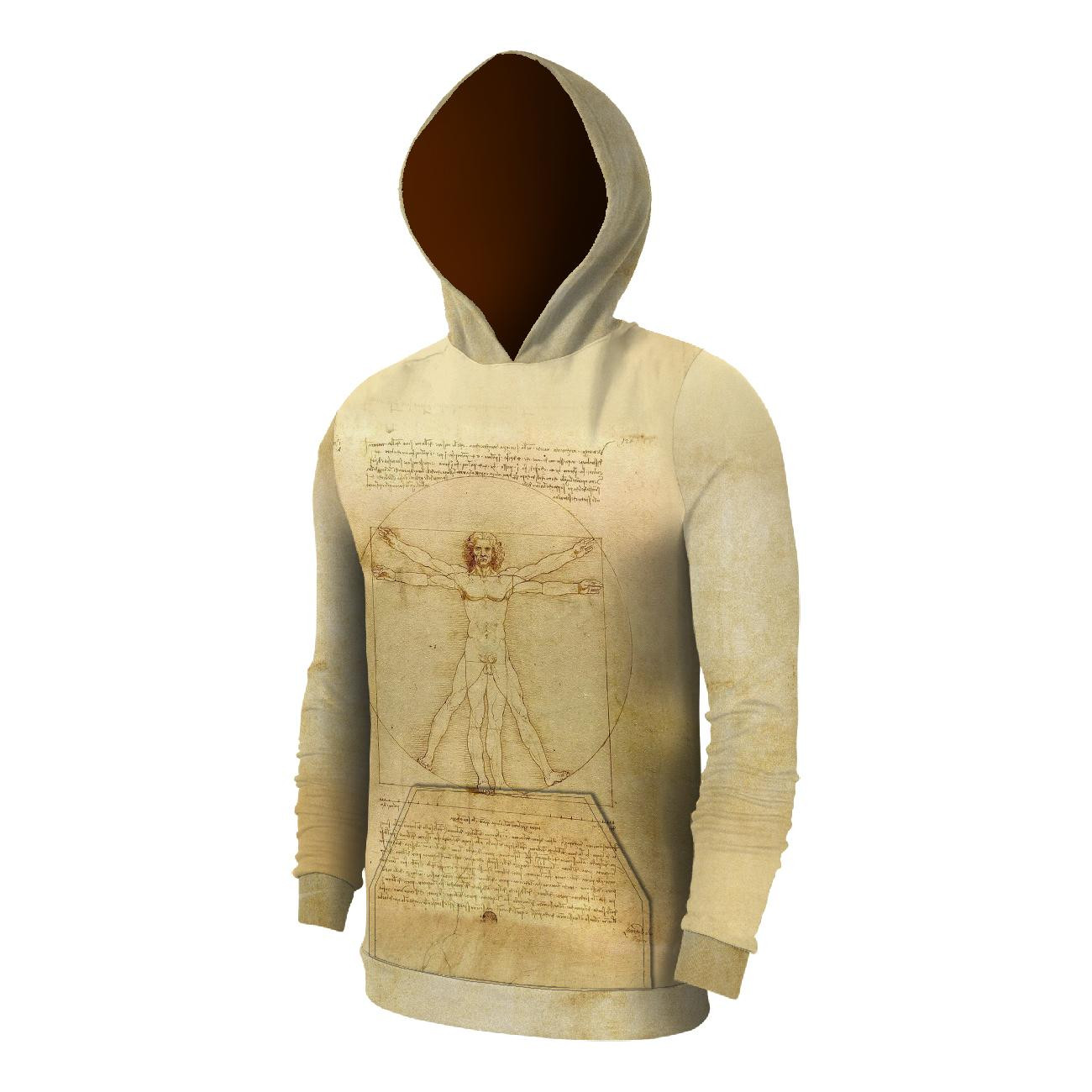 MĘSKA BLUZA Z KAPTUREM (COLORADO) - CZŁOWIEK WITRUWIAŃSKI (Leonardo da Vinci) - zestaw do uszycia 
