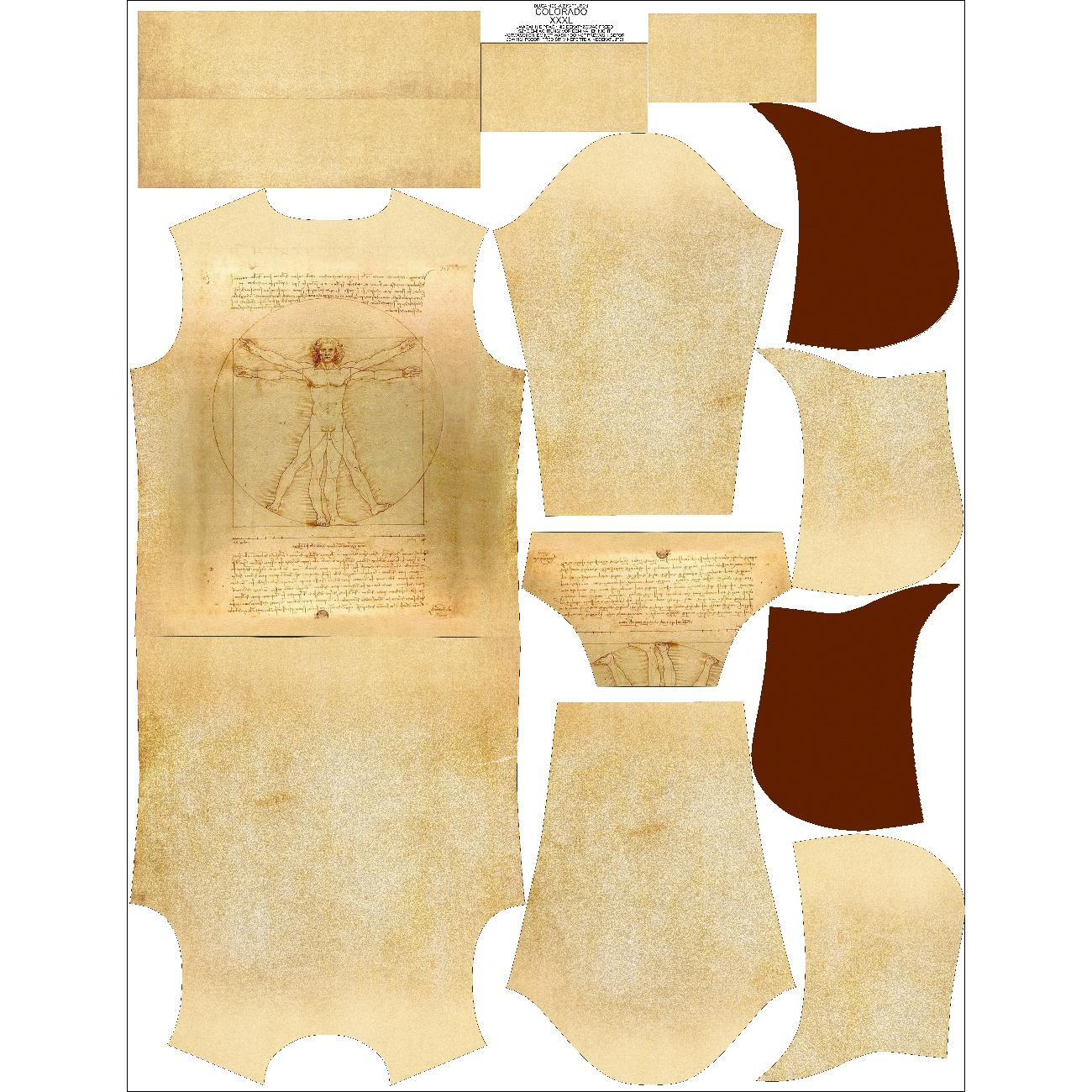 MĘSKA BLUZA Z KAPTUREM (COLORADO) - CZŁOWIEK WITRUWIAŃSKI (Leonardo da Vinci) - zestaw do uszycia 