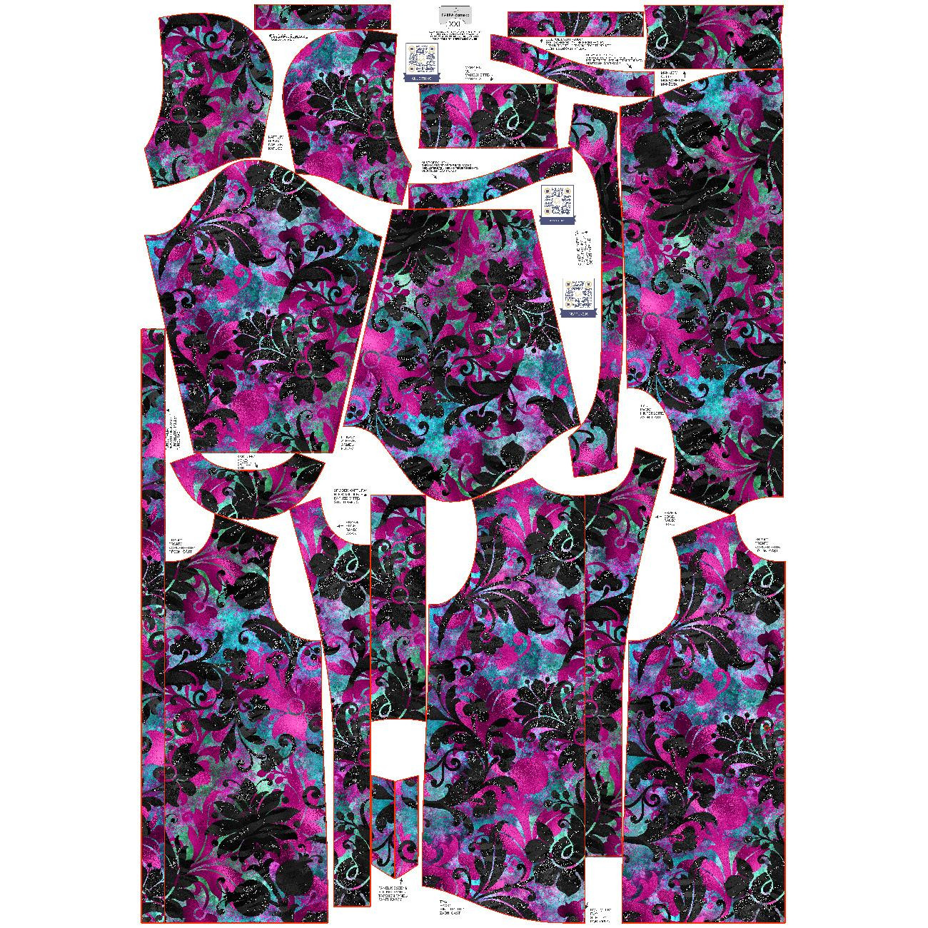 PARKA DAMSKA (ANNA) - FLORAL WZ. 9 - zestaw do uszycia