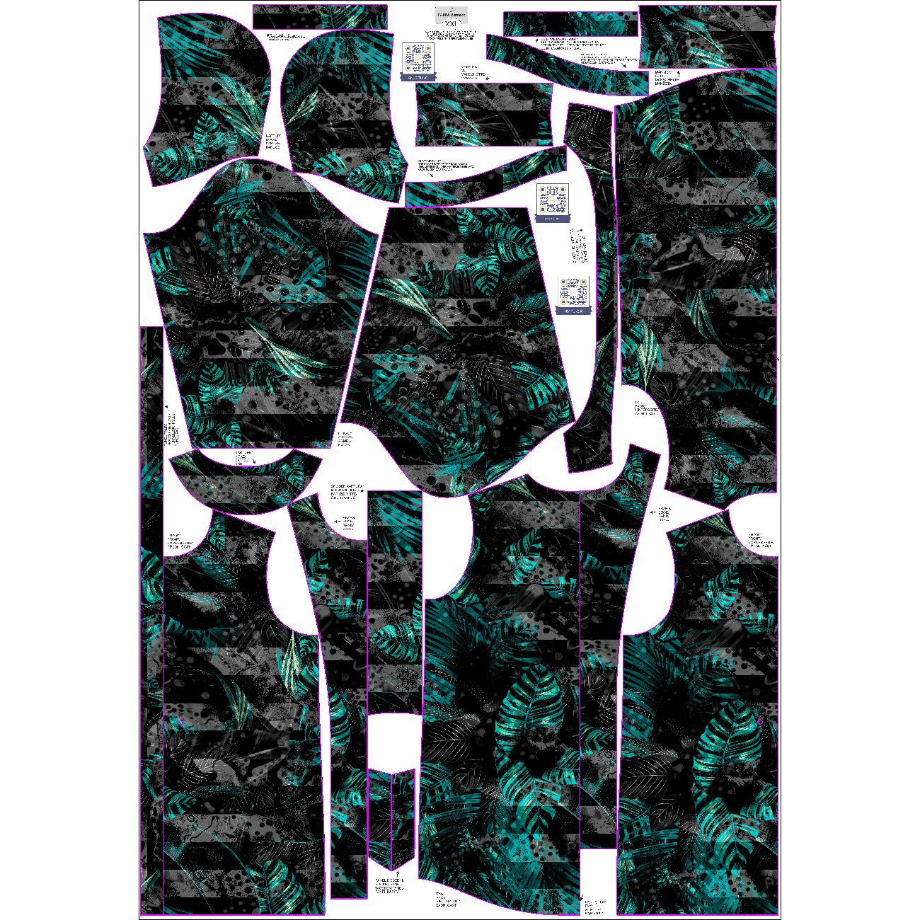 PARKA DAMSKA (ANNA) - JUNGLE ZEBRA / MONSTERA - zestaw do uszycia