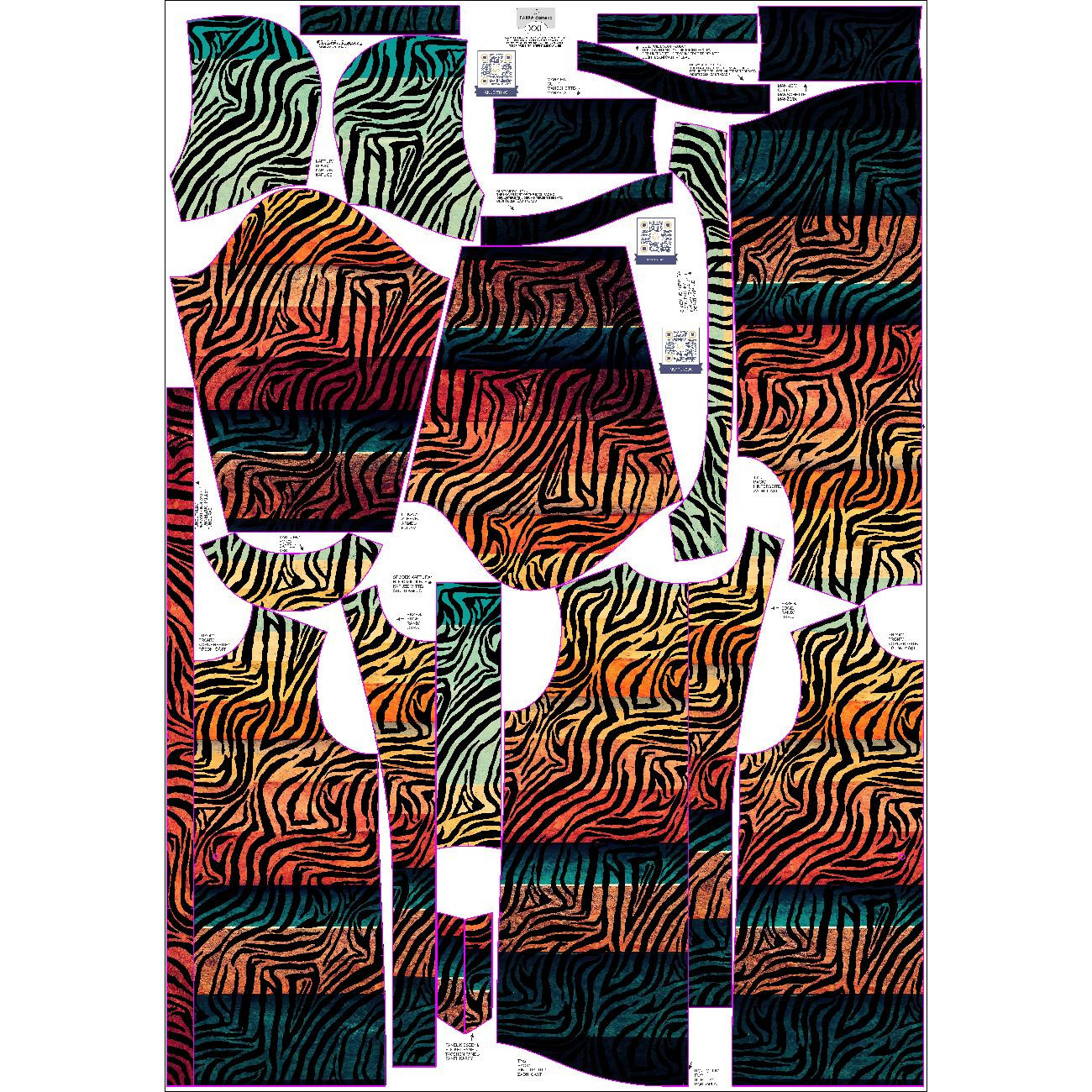 PARKA DAMSKA (ANNA) - ZEBRA / pasy - zestaw do uszycia