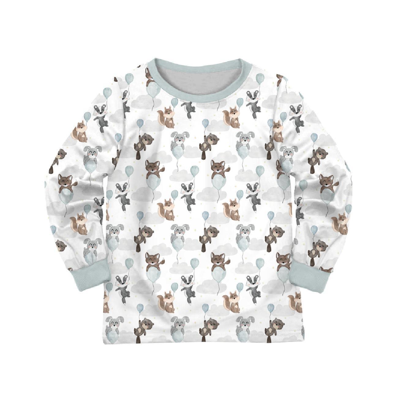 PIŻAMA DZIECIĘCA " MIKI" - ZWIERZAKI W CHMURACH WZ. 2 - zestaw do uszycia