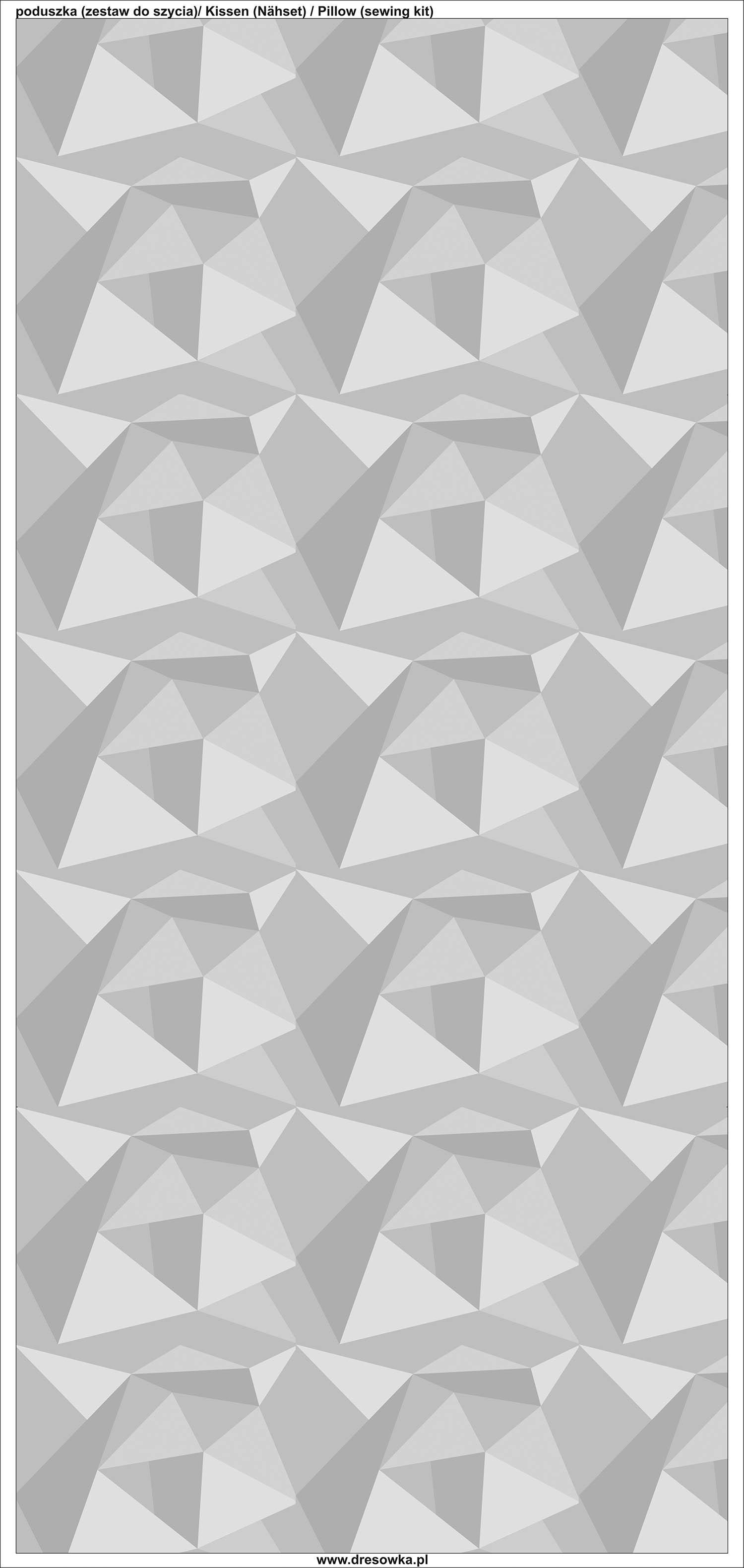 PODUSZKA 45x45 - LÓD (adventure) / szary - zestaw do uszycia