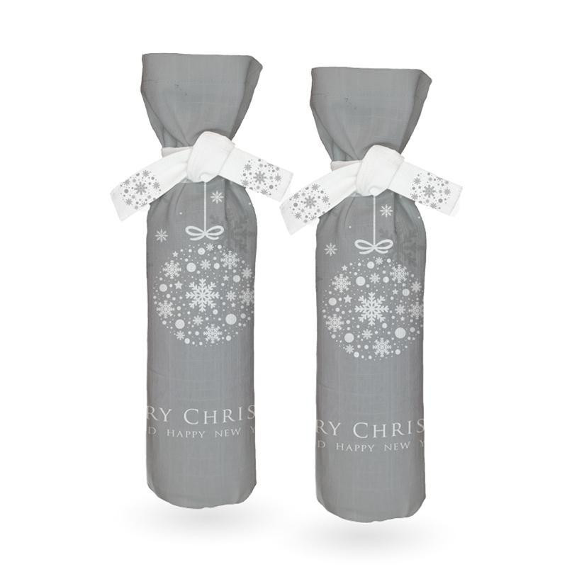 POKROWIEC NA BUTELKĘ -  MERRY CHRISTMAS wz. 2 - DIY set 