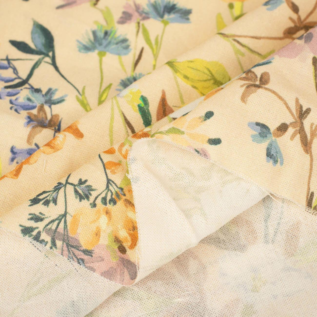 POLNA ŁĄKA  - tkanina wiskozowa (BUTTER YELLOW)