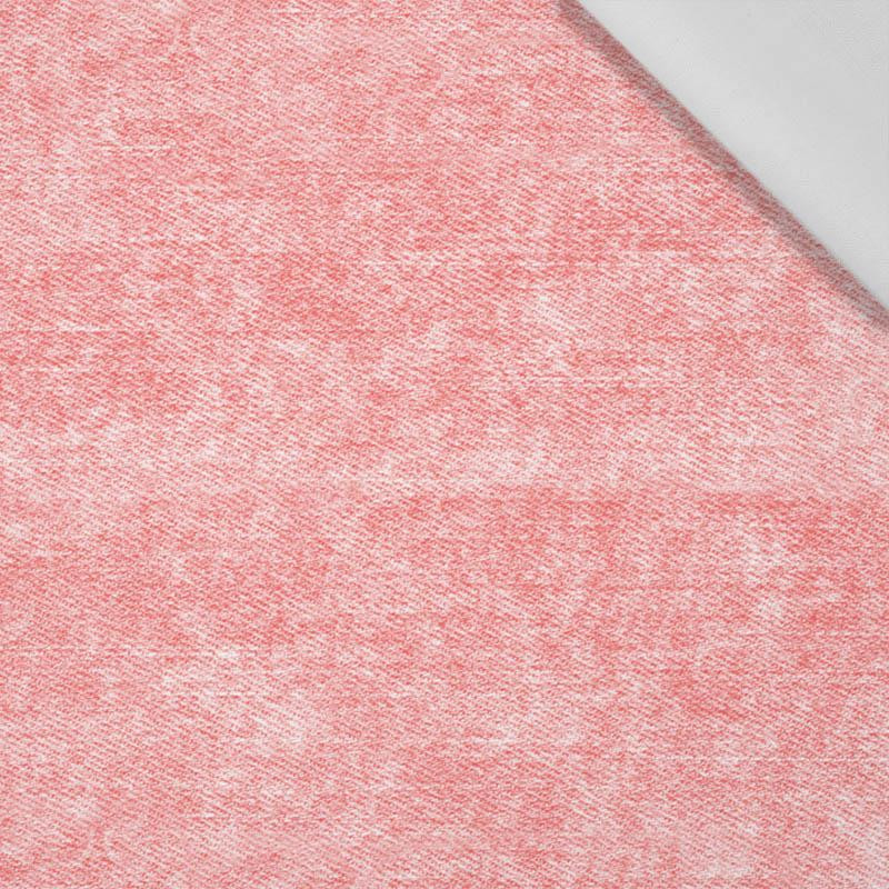 PRZECIERANY JEANS (czerwony) - tkanina bawełniana