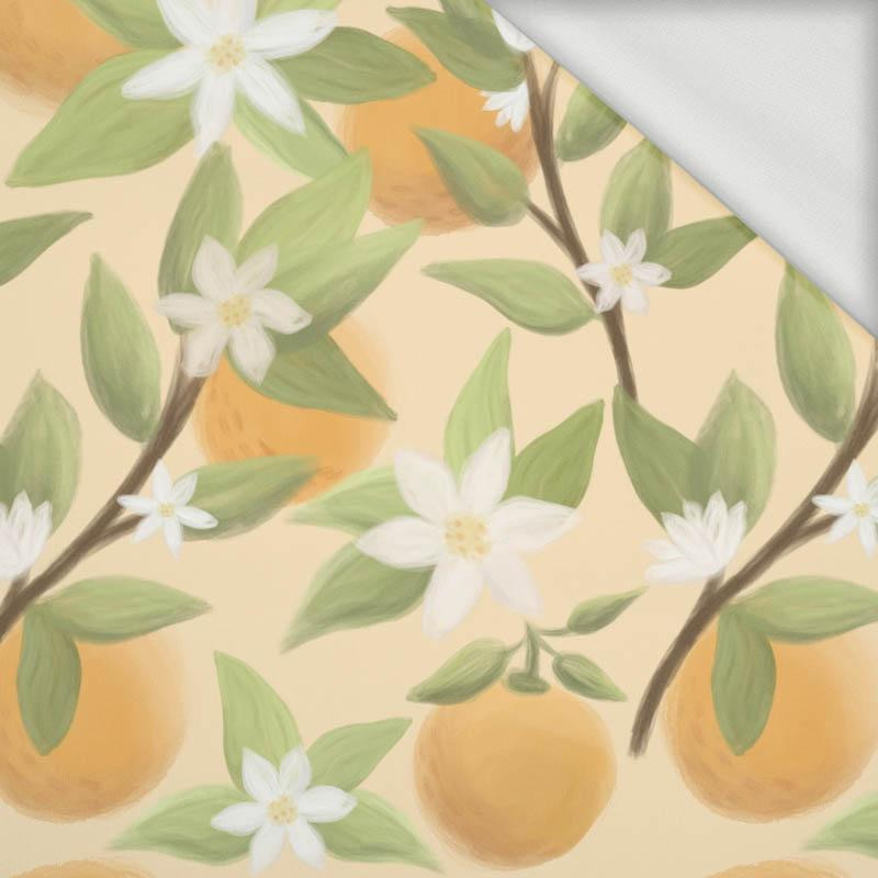 POMARAŃCZE wz. 2 / waniliowy - dresówka pętelkowa