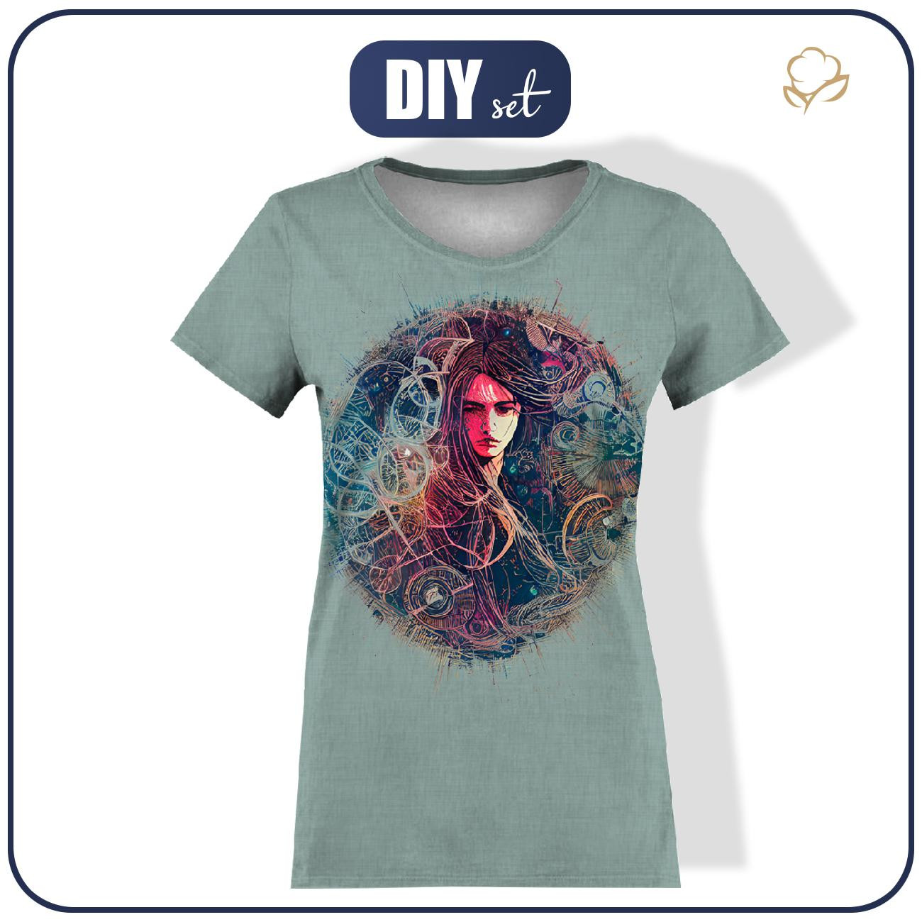 T-SHIRT DAMSKI - ABSTRACT GIRL WZ. 2 - zestaw do uszycia