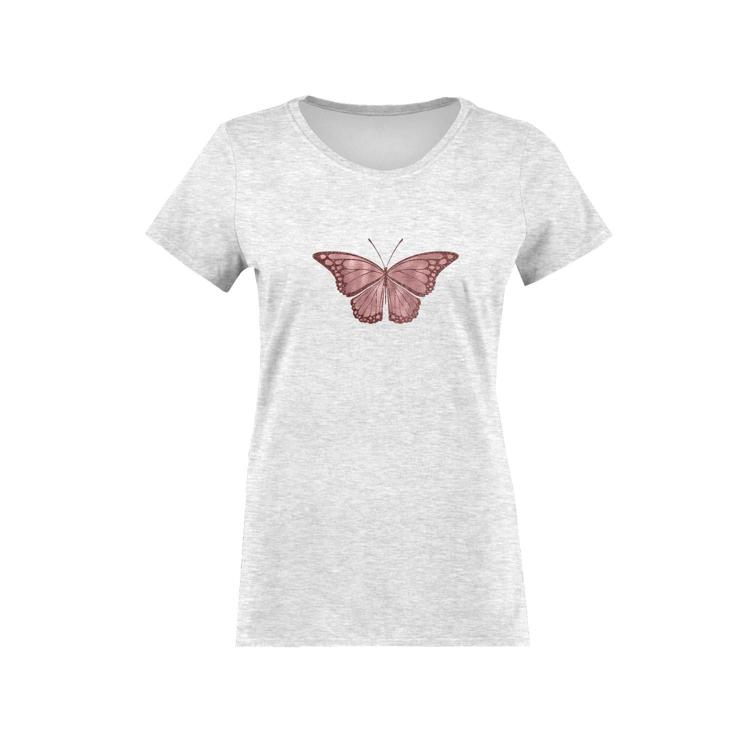 T-SHIRT DAMSKI - MOTYL wz. 1 (BROKATOWE MOTYLE) - single jersey