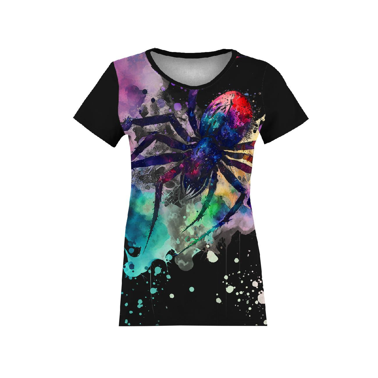 T-SHIRT DAMSKI - WATERCOLOR SPIDER - zestaw do uszycia