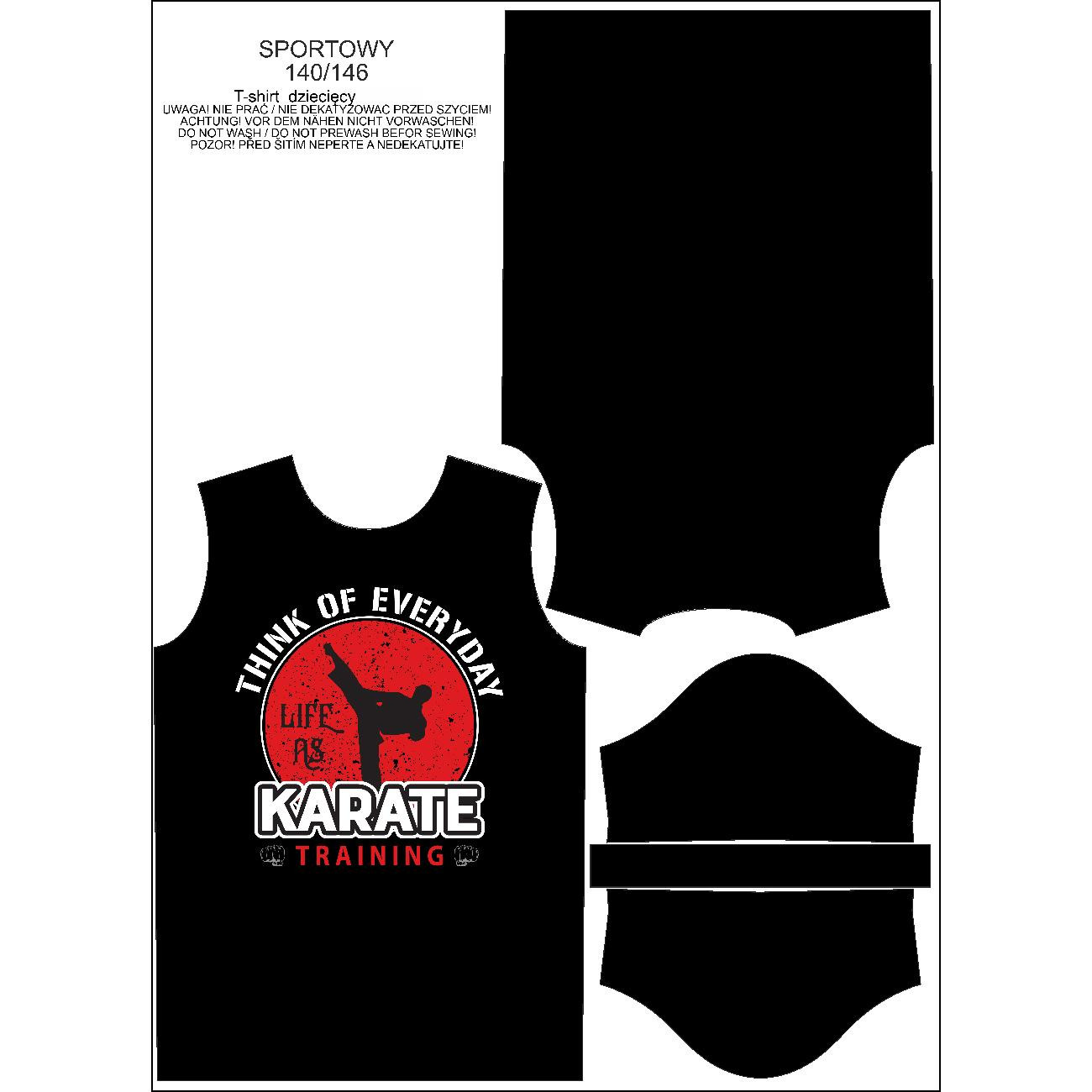 T-SHIRT SPORTOWY DZIECIĘCY - KARATE TRAINING - zestaw do uszycia
