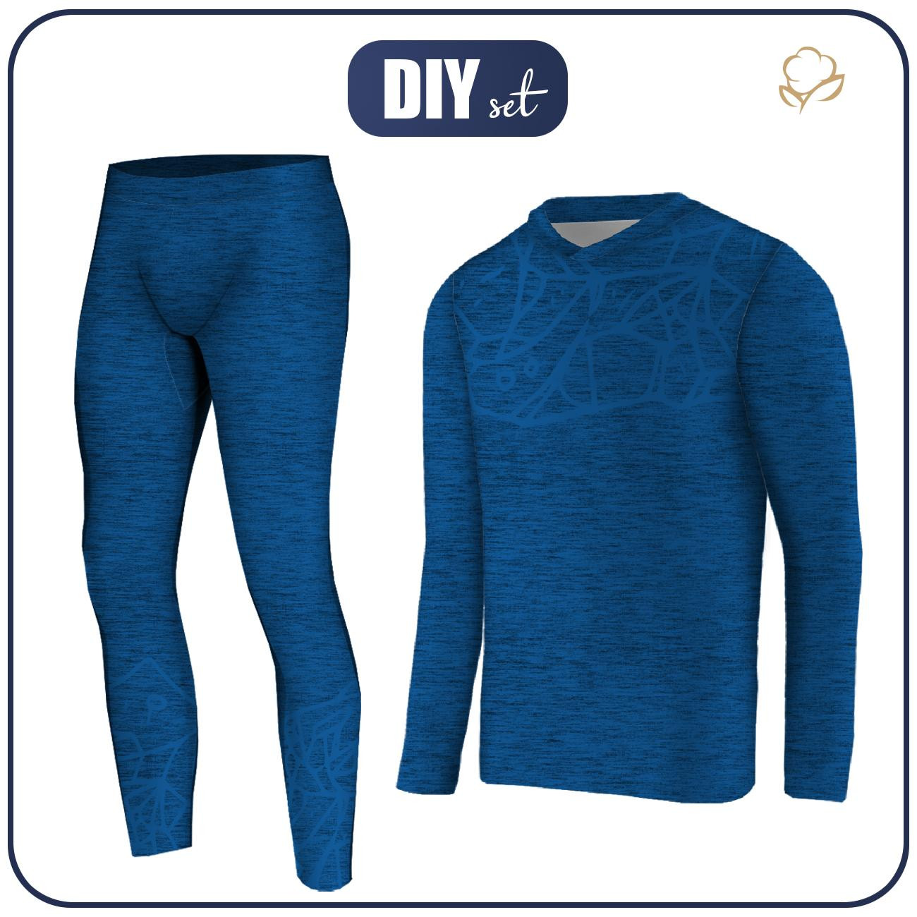 THERMO KOMPLET MĘSKI (STEVE) - MELANŻ NIEBIESKI - zestaw do uszycia