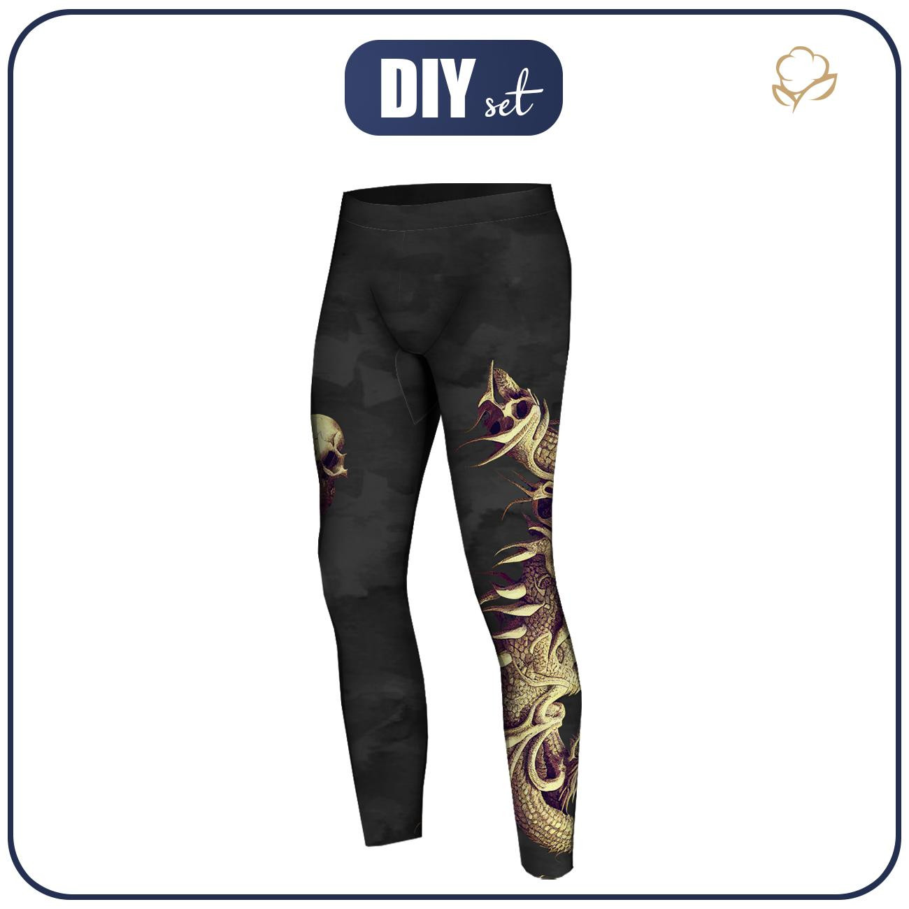 THERMO LEGGINSY MĘSKIE (JACK) - DRAGON SKULLS WZ. 2 - zestaw do uszycia